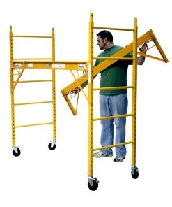 Discount 🔥 Werner Scaffolding 5.56-ft x 2.5-ft Steel Adjustable Rolling Scaffold 1000-lb Capacity ⭐ -Craftsman Sales Shop 02954281