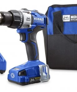 New 🔔 Kobalt Drills 24-volt Max 1/2-in Brushless Cordless Drill (1-Battery Included and Charger Included) ⌛