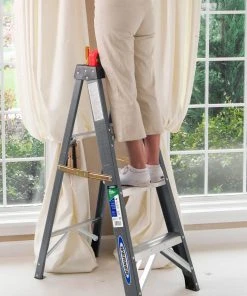Cheapest 💯 Werner Step Ladders FS200 Fiberglass 4-ft Type 2- 225-lb Capacity Step Ladder ❤️ -Craftsman Sales Shop 07744811 scaled