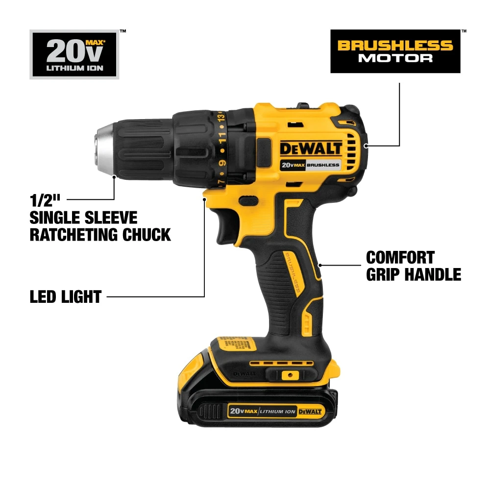 Best reviews of โญ DEWALT Drills 20-volt Max 1/2-in Brushless Cordless Drill (2-Batteries Included and Charger Included) ๐ 9 Best reviews of โญ DEWALT Drills 20-volt Max 1/2-in Brushless Cordless Drill (2-Batteries Included and Charger Included) ๐ - Image 9