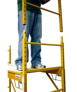 Discount 🔥 Werner Scaffolding 5.56-ft x 2.5-ft Steel Adjustable Rolling Scaffold 1000-lb Capacity ⭐ -Craftsman Sales Shop 08768754