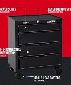 Best reviews of ✔️ CRAFTSMAN Bottom Tool Cabinets 1000 Series 26.5-in W x 32.5-in H 4-Drawer Steel Rolling Tool Cabinet (Black) 👍 -Craftsman Sales Shop 08965273