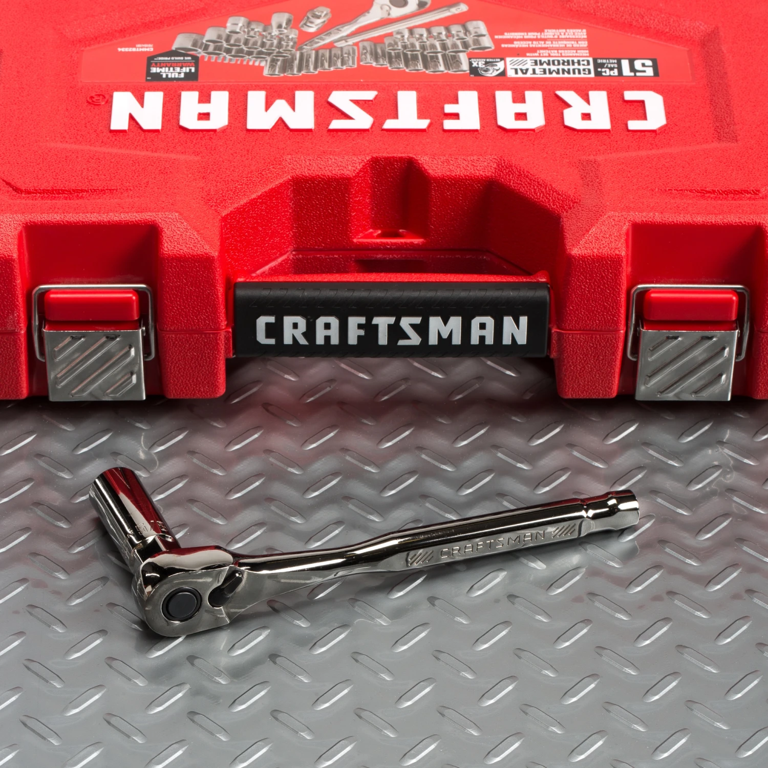 Cheapest βοΈ CRAFTSMAN Mechanics Tool Sets 51-Piece Standard (SAE) and Metric Combination Gunmetal Chrome Mechanics Tool Set (3/8-in) 𧨠5 Cheapest βοΈ CRAFTSMAN Mechanics Tool Sets 51-Piece Standard (SAE) and Metric Combination Gunmetal Chrome Mechanics Tool Set (3/8-in) 𧨠- Image 5
