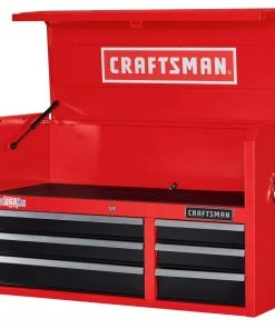 Outlet ✨ CRAFTSMAN Top Tool Chests 2000 Series 40.5-in W x 24.5-in H 6-Drawer Steel Tool Chest (Red) 🥰 -Craftsman Sales Shop 09223743 scaled