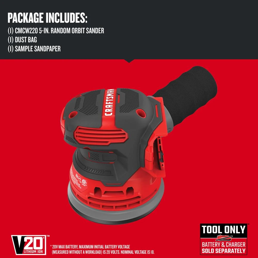 Coupon β CRAFTSMAN Power Sanders V20 20-Volt Cordless Random Orbital Sander with Dust Management π 3 Coupon β CRAFTSMAN Power Sanders V20 20-Volt Cordless Random Orbital Sander with Dust Management π - Image 3