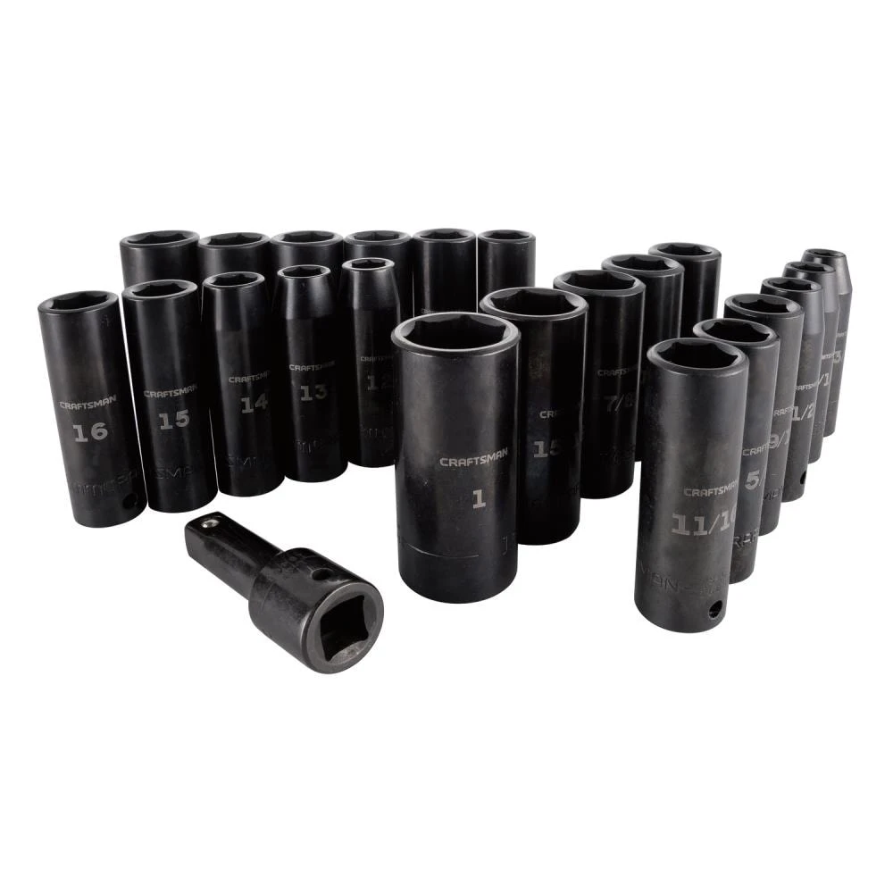 New π₯° CRAFTSMAN Impact Sockets & Impact Socket Sets 23-Piece Standard (SAE) and Metric Combination 1/2-in Drive Set 6-Point Impact Socket Set π 1 New π₯° CRAFTSMAN Impact Sockets & Impact Socket Sets 23-Piece Standard (SAE) and Metric Combination 1/2-in Drive Set 6-Point Impact Socket Set π