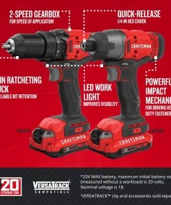Coupon ✔️ CRAFTSMAN Power Tool Combo Kits V20 2-Tool 20-Volt Max Power Tool Combo Kit with Soft Case (2-Batteries Included and Charger Included) 👍 -Craftsman Sales Shop 09651943