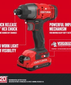 Discount ✨ CRAFTSMAN Power Tool Combo Kits V20 4-Tool 20-Volt Max Power Tool Combo Kit with Soft Case (2-Batteries Included and Charger Included) 😀 -Craftsman Sales Shop 09653160