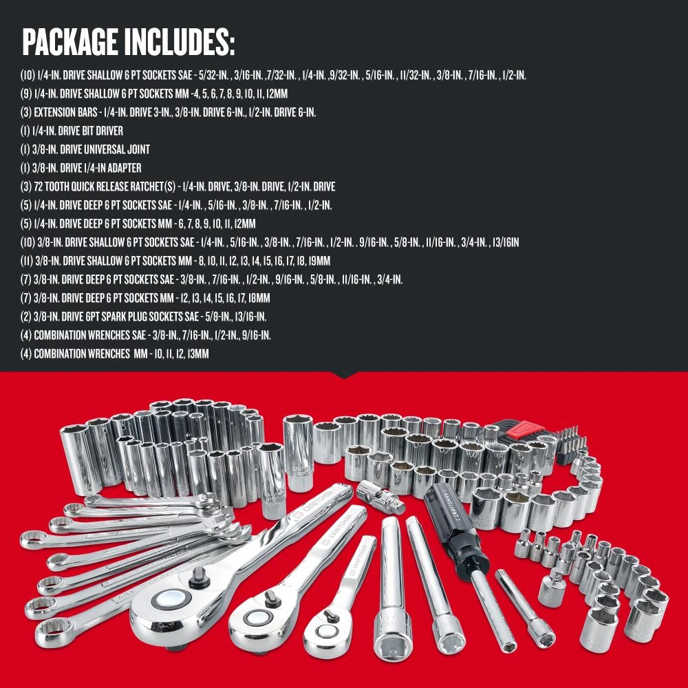 Discount ๐ CRAFTSMAN Mechanics Tool Sets 135-Piece Standard (SAE) and Metric Combination Polished Chrome Mechanics Tool Set (1/4-in; 3/8-in) ๐ 3 Discount ๐ CRAFTSMAN Mechanics Tool Sets 135-Piece Standard (SAE) and Metric Combination Polished Chrome Mechanics Tool Set (1/4-in; 3/8-in) ๐ - Image 3