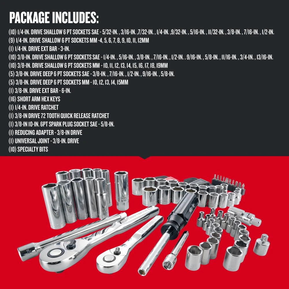 Buy β CRAFTSMAN Mechanics Tool Sets 83-Piece Standard (SAE) and Metric Combination Polished Chrome Mechanics Tool Set (1/4-in; 3/8-in) π 3 Buy β CRAFTSMAN Mechanics Tool Sets 83-Piece Standard (SAE) and Metric Combination Polished Chrome Mechanics Tool Set (1/4-in; 3/8-in) π - Image 3