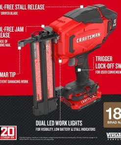 New โ CRAFTSMAN Nailers V20 18-Gauge 20-Volt Max Cordless Brad Nailer ๐ 20 New โ CRAFTSMAN Nailers V20 18-Gauge 20-Volt Max Cordless Brad Nailer ๐ -Craftsman Sales Shop 09900514