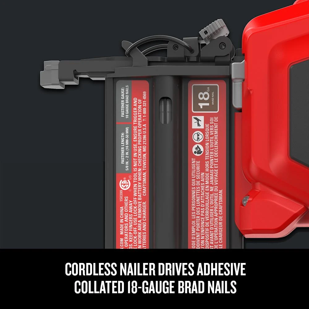 New โ CRAFTSMAN Nailers V20 18-Gauge 20-Volt Max Cordless Brad Nailer ๐ 8 New โ CRAFTSMAN Nailers V20 18-Gauge 20-Volt Max Cordless Brad Nailer ๐ - Image 8
