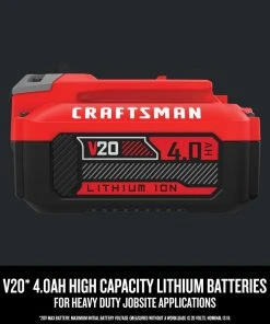 Top 10 ✨ CRAFTSMAN Power Tool Batteries & Chargers V20 20-Volt Max 2-Pack 4 Amp-Hour; 4 Amp-Hour Lithium Power Tool Battery 💯 -Craftsman Sales Shop 10145269
