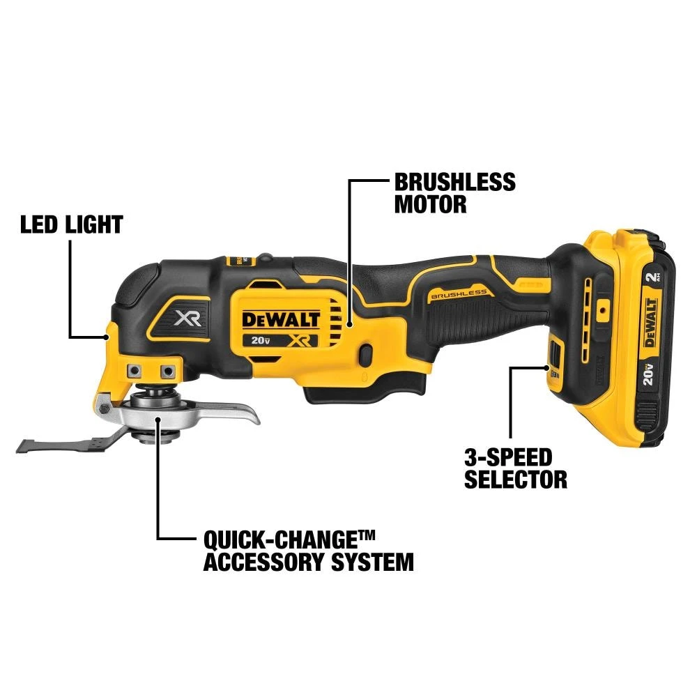 Outlet ⭐ DEWALT Oscillating Tool Kits XR 2-Piece Cordless Brushless 20-volt Max Variable Speed Oscillating Multi-Tool Kit with Soft Case (1-Battery Included) ❤️ 2 Outlet ⭐ DEWALT Oscillating Tool Kits XR 2-Piece Cordless Brushless 20-volt Max Variable Speed Oscillating Multi-Tool Kit with Soft Case (1-Battery Included) ❤️ - Image 2
