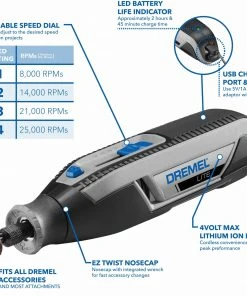Brand new 🧨 Dremel Rotary Tools Lite 12-Piece Variable Speed Cordless 4-Volt 2-Amp Multipurpose Rotary Tool 👍 -Craftsman Sales Shop 11156219 scaled