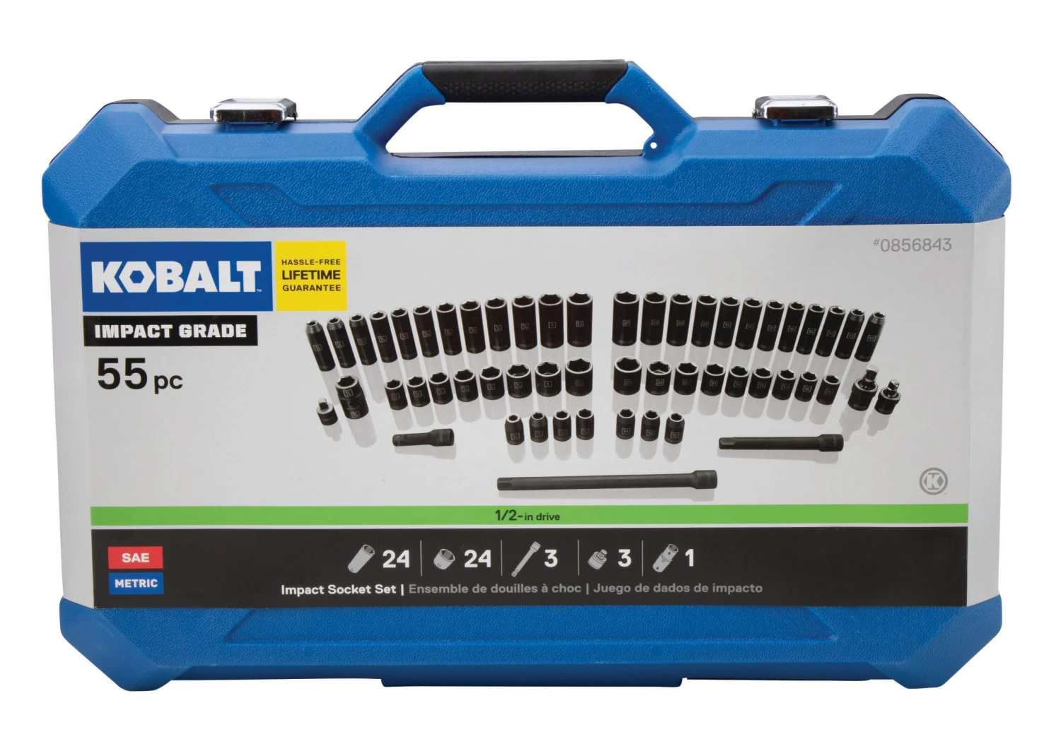Coupon βοΈ Kobalt Impact Sockets & Impact Socket Sets 55-Piece Standard (SAE) and Metric Combination 1/2-in Drive Set 6-Point Impact Socket Set π 7 Coupon βοΈ Kobalt Impact Sockets & Impact Socket Sets 55-Piece Standard (SAE) and Metric Combination 1/2-in Drive Set 6-Point Impact Socket Set π - Image 7