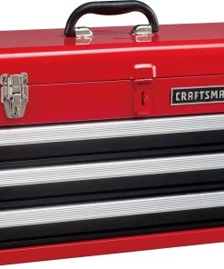 Flash Sale 😉 CRAFTSMAN Portable Tool Boxes Portable 20.5-in Ball-bearing 3-Drawer Red Steel Lockable Tool Box 👏