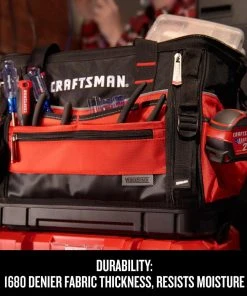 Flash Sale ⌛ CRAFTSMAN Tool Bags VERSASTACK Red/Black Polyester 17-in Zippered Tool Bag ⭐ -Craftsman Sales Shop 12182026