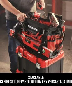 Flash Sale ⌛ CRAFTSMAN Tool Bags VERSASTACK Red/Black Polyester 17-in Zippered Tool Bag ⭐ -Craftsman Sales Shop 12182027