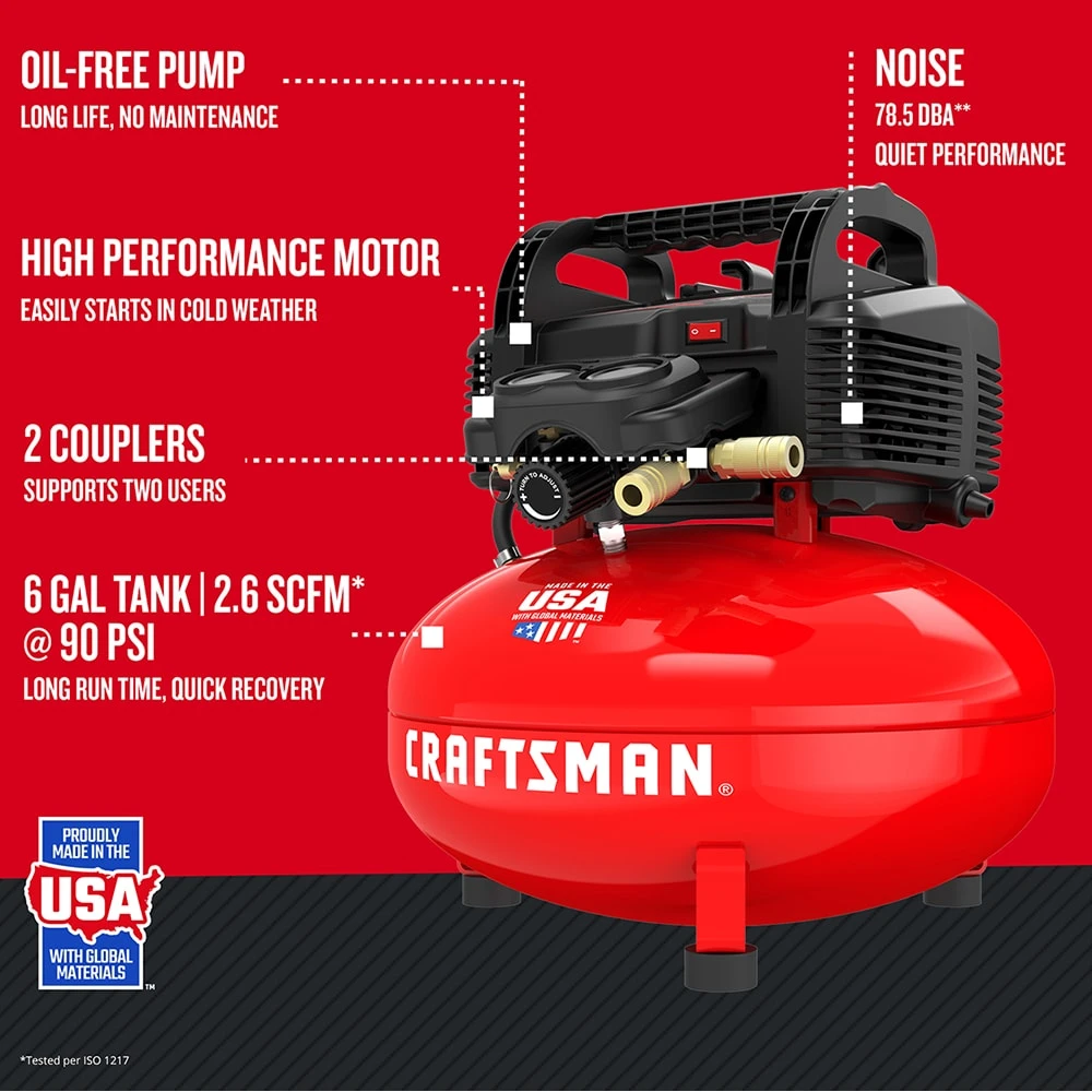 Best reviews of π CRAFTSMAN Air Compressors 6-Gallon Single Stage Portable Electric Pancake Air Compressor π 7 Best reviews of π CRAFTSMAN Air Compressors 6-Gallon Single Stage Portable Electric Pancake Air Compressor π - Image 7