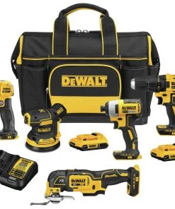 New ✔️ DEWALT Power Tool Combo Kits 5-Tool 20-Volt Max Brushless Power Tool Combo Kit with Soft Case (2-Batteries and charger Included) ✨