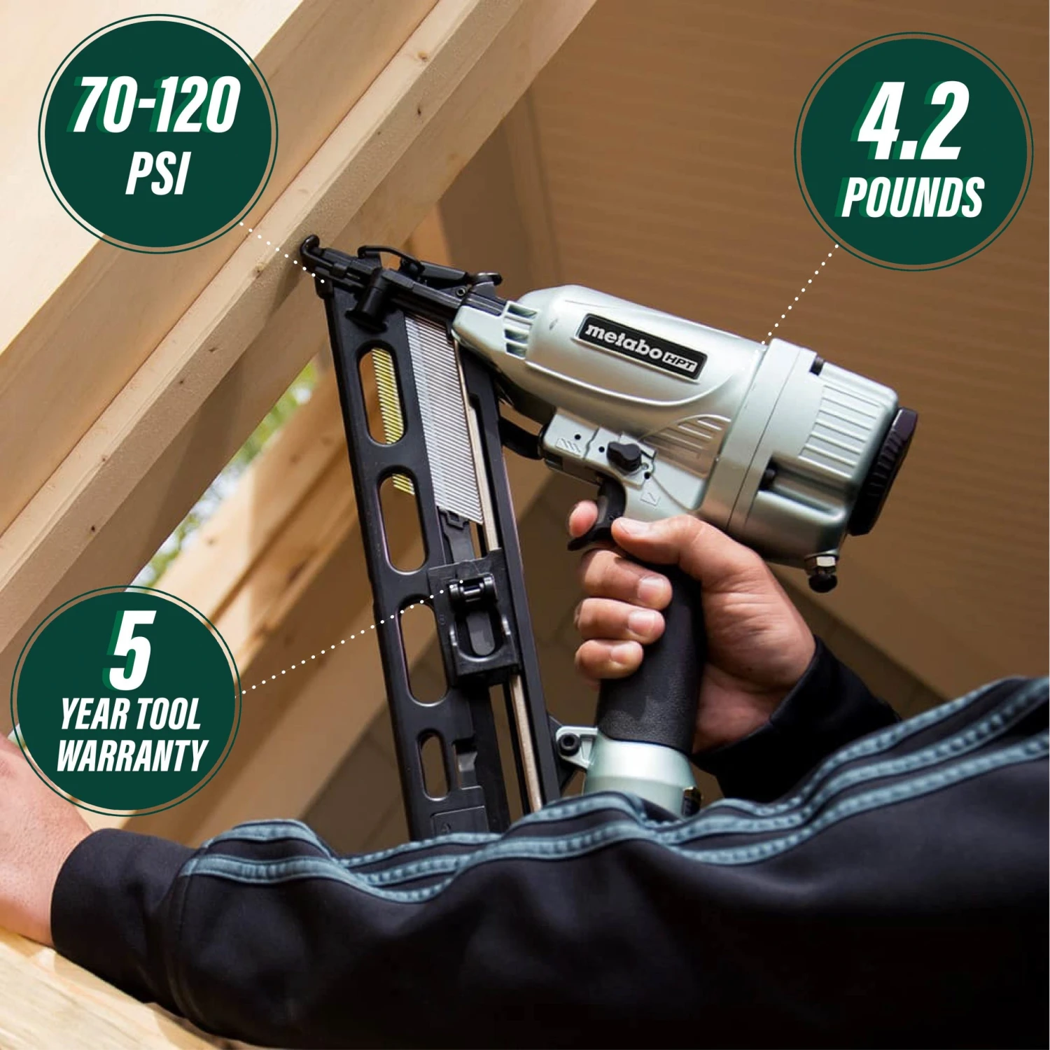 Hot Sale π― Metabo HPT Nailers 15-Gauge Pneumatic Finish Nailer π 2 Hot Sale π― Metabo HPT Nailers 15-Gauge Pneumatic Finish Nailer π - Image 2