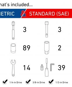 Best reviews of ❤️ CRAFTSMAN Mechanics Tool Sets 150-Piece Standard (SAE) and Metric Combination Gunmetal Chrome Mechanics Tool Set (1/4-in; 3/8-in) 💯 -Craftsman Sales Shop 15390343 scaled