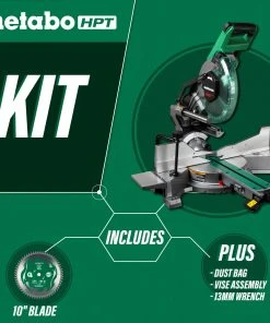 Buy ✔️ Metabo HPT Miter Saws 10-in Dual Bevel Sliding Folding Compound Corded Miter Saw 💯 -Craftsman Sales Shop 15694506 scaled