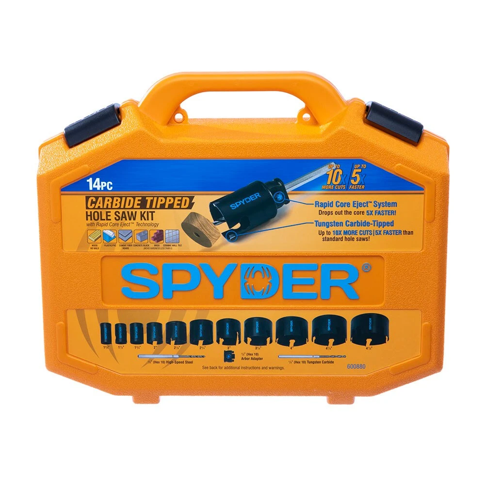 Buy 𧨠Spyder Hole Saws & Kits 14-Piece Set Carbide-tipped Arbored Adjustable Hole Saw Kit Set 𧨠2 Buy 𧨠Spyder Hole Saws & Kits 14-Piece Set Carbide-tipped Arbored Adjustable Hole Saw Kit Set 𧨠- Image 2