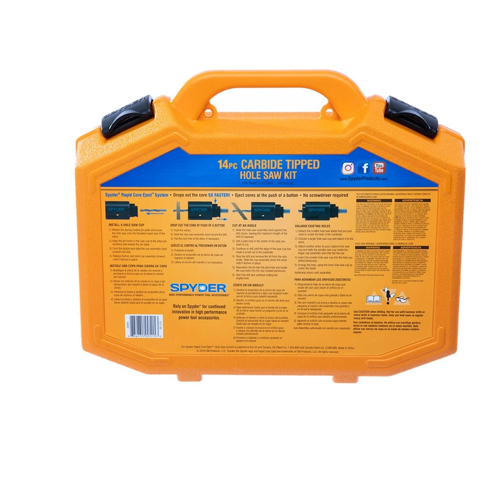 Buy 𧨠Spyder Hole Saws & Kits 14-Piece Set Carbide-tipped Arbored Adjustable Hole Saw Kit Set 𧨠5 Buy 𧨠Spyder Hole Saws & Kits 14-Piece Set Carbide-tipped Arbored Adjustable Hole Saw Kit Set 𧨠- Image 5