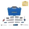 Best Pirce ✨ Kobalt Mechanics Tool Sets Centennial 100-Piece Standard (SAE) and Metric Combination Polished Chrome Mechanics Tool Set (1/4-in; 3/8-in) 🎉