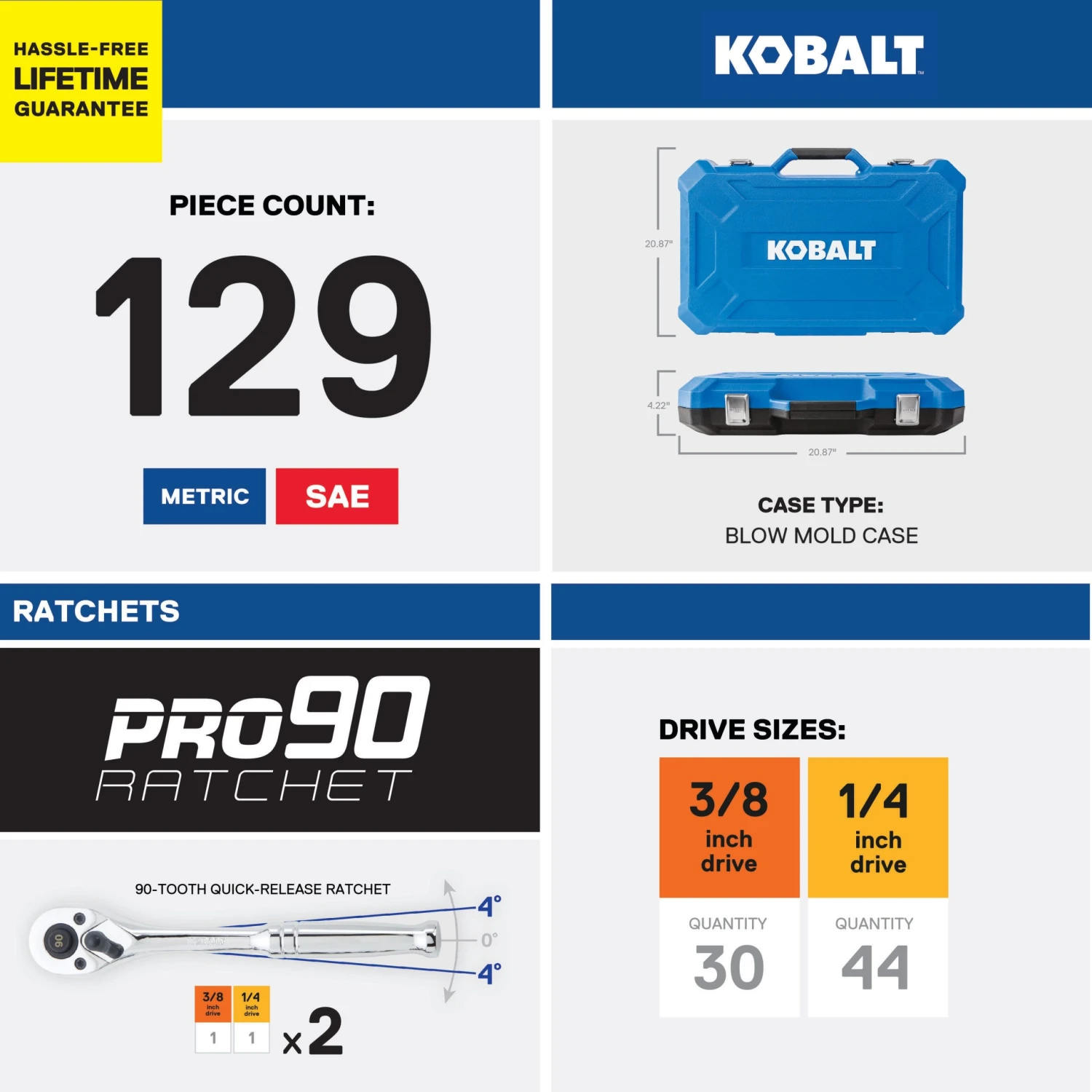 Best reviews of π₯° Kobalt Mechanics Tool Sets 129-Piece Standard (SAE) and Metric Combination Polished Chrome Mechanics Tool Set (1/4-in; 3/8-in) π 11 Best reviews of π₯° Kobalt Mechanics Tool Sets 129-Piece Standard (SAE) and Metric Combination Polished Chrome Mechanics Tool Set (1/4-in; 3/8-in) π - Image 11