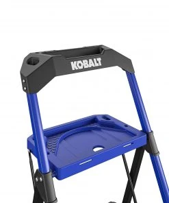 Best deal 🎁 Kobalt Step Stools 3-Step 300-lb Capacity Black Steel Foldable Step Stool 😀 -Craftsman Sales Shop 17788336