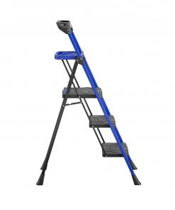 Best deal 🎁 Kobalt Step Stools 3-Step 300-lb Capacity Black Steel Foldable Step Stool 😀 -Craftsman Sales Shop 17788341