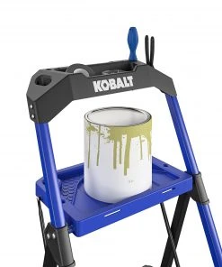 Best deal 🎁 Kobalt Step Stools 3-Step 300-lb Capacity Black Steel Foldable Step Stool 😀 -Craftsman Sales Shop 17788344