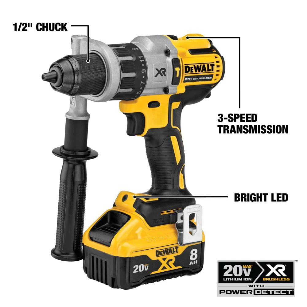 Best reviews of β DEWALT Hammer Drills XR POWER DETECT 1/2-in 20-volt Max 8-Amp Variable Speed Brushless Cordless Hammer Drill (Tool Only) π 6 Best reviews of β DEWALT Hammer Drills XR POWER DETECT 1/2-in 20-volt Max 8-Amp Variable Speed Brushless Cordless Hammer Drill (Tool Only) π - Image 6