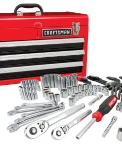Deals π CRAFTSMAN Mechanics Tool Sets 224-Piece Standard (SAE) and Metric Combination Polished Chrome Mechanics Tool Set (1/4-in; 3/8-in) π