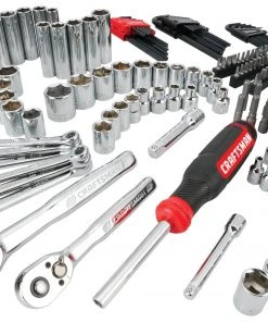 Deals 🎁 CRAFTSMAN Mechanics Tool Sets 224-Piece Standard (SAE) and Metric Combination Polished Chrome Mechanics Tool Set (1/4-in; 3/8-in) 😍 -Craftsman Sales Shop 43185224