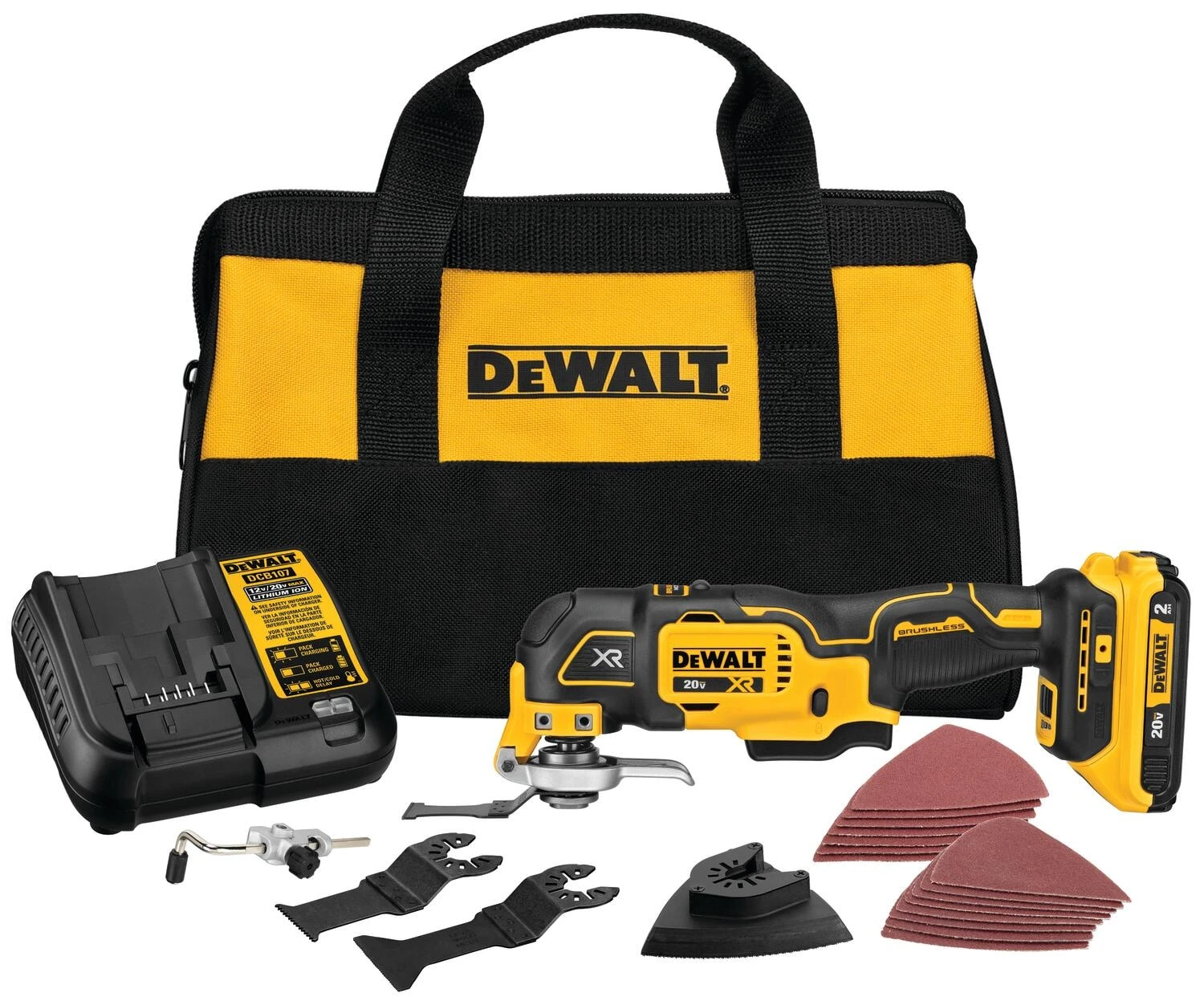 New ❤️ DEWALT Oscillating Tool Kits XR 8-Piece Brushless 20-volt Max 3-speed Oscillating Multi-Tool Kit with Soft Case (1-Battery Included) ✨ 1 New ❤️ DEWALT Oscillating Tool Kits XR 8-Piece Brushless 20-volt Max 3-speed Oscillating Multi-Tool Kit with Soft Case (1-Battery Included) ✨