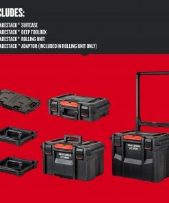 Deals 🎁 CRAFTSMAN Portable Tool Boxes TradeStack System Tower 22-in Black Plastic Wheels Lockable Tool Box 🧨 -Craftsman Sales Shop 43569036