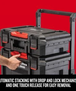 Deals 🎁 CRAFTSMAN Portable Tool Boxes TradeStack System Tower 22-in Black Plastic Wheels Lockable Tool Box 🧨 -Craftsman Sales Shop 43569037