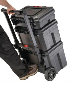 Deals 🎁 CRAFTSMAN Portable Tool Boxes TradeStack System Tower 22-in Black Plastic Wheels Lockable Tool Box 🧨 -Craftsman Sales Shop 43569040
