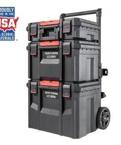Deals 🎁 CRAFTSMAN Portable Tool Boxes TradeStack System Tower 22-in Black Plastic Wheels Lockable Tool Box 🧨 -Craftsman Sales Shop 43569045