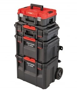 Deals 🎁 CRAFTSMAN Portable Tool Boxes TradeStack System Tower 22-in Black Plastic Wheels Lockable Tool Box 🧨 -Craftsman Sales Shop 43569050