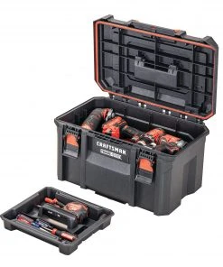 Deals 🎁 CRAFTSMAN Portable Tool Boxes TradeStack System Tower 22-in Black Plastic Wheels Lockable Tool Box 🧨 -Craftsman Sales Shop 43569053