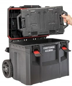 Deals 🎁 CRAFTSMAN Portable Tool Boxes TradeStack System Tower 22-in Black Plastic Wheels Lockable Tool Box 🧨 -Craftsman Sales Shop 43569054