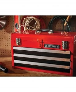 Flash Sale 😉 CRAFTSMAN Portable Tool Boxes Portable 20.5-in Ball-bearing 3-Drawer Red Steel Lockable Tool Box 👏 -Craftsman Sales Shop 44396998