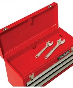 Flash Sale 😉 CRAFTSMAN Portable Tool Boxes Portable 20.5-in Ball-bearing 3-Drawer Red Steel Lockable Tool Box 👏 -Craftsman Sales Shop 44397005