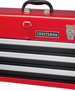 Flash Sale 😉 CRAFTSMAN Portable Tool Boxes Portable 20.5-in Ball-bearing 3-Drawer Red Steel Lockable Tool Box 👏 -Craftsman Sales Shop 44397006