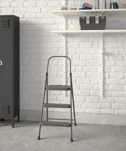 Coupon 🎁 Cosco Step Stools 3-Step 225-lb Capacity Gray Steel Foldable Step Stool ✨ -Craftsman Sales Shop 45419737